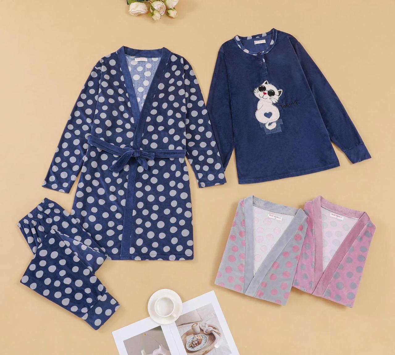 Pijama 3 pcs lunar gris