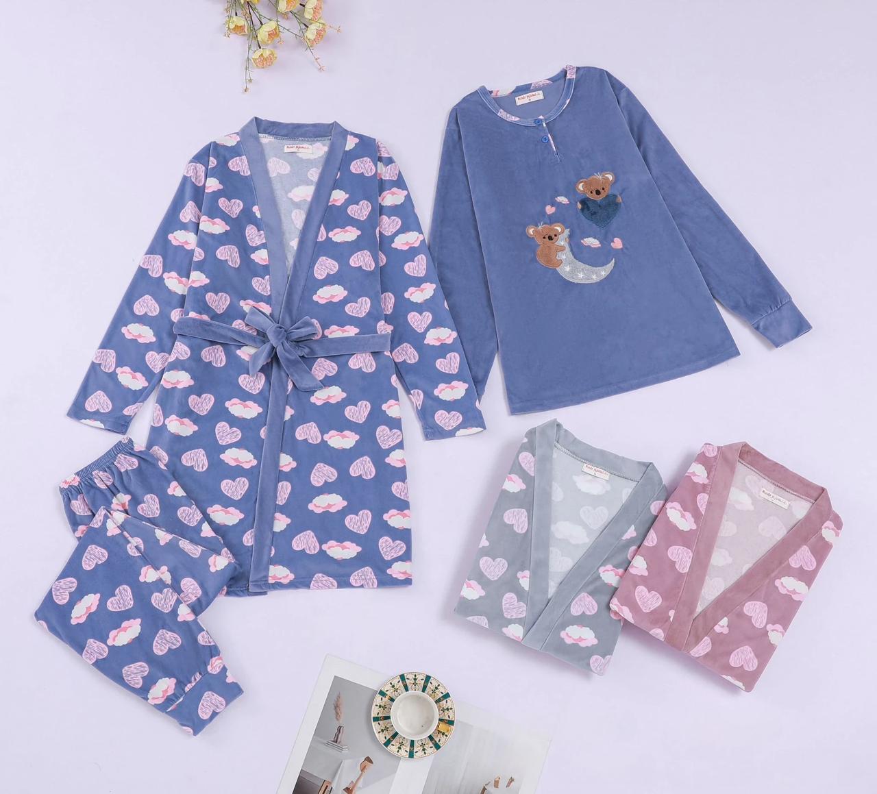 Pijama 3 pcs nube corazón