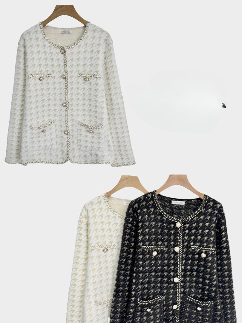 Clásico moderno: chaqueta de lana con perlas 12 UNIDADES