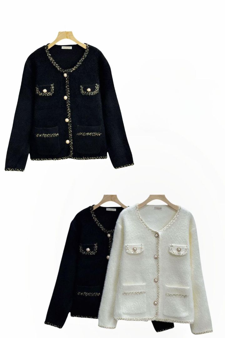 Chaqueta de lana con botones joya  12UND